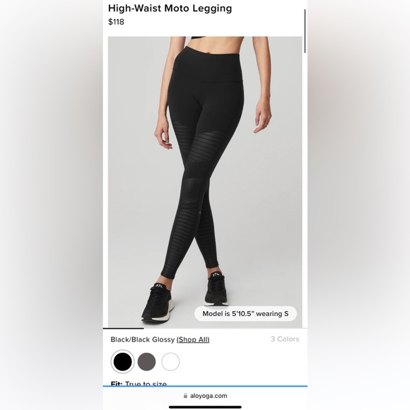 ALO Yoga Pants - Alo high waist black moto leggings. Size xs but fits more like a small.